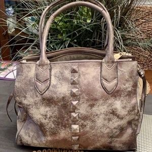 Aimee Kestenberg Leather Satchel Tote Gold